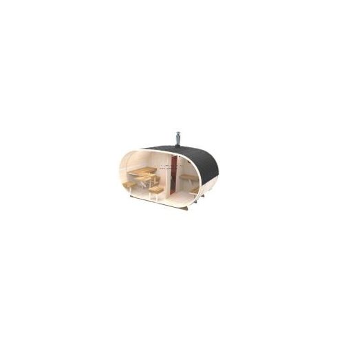 NAGY OVÁLIS THERMOWOOD SZABADTÉRI SZAUNA S424 HARVIA M3 KÁLYHÁVAL++