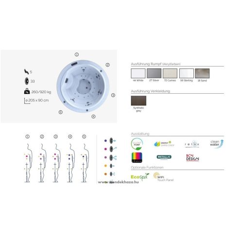 Sundown 205x90cm jakuzzi