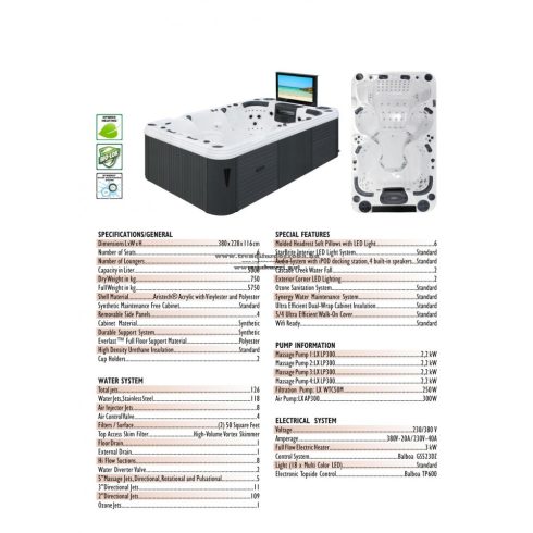 Trendi Etheater 8 fős jakuzzi 380x228x116 cm++