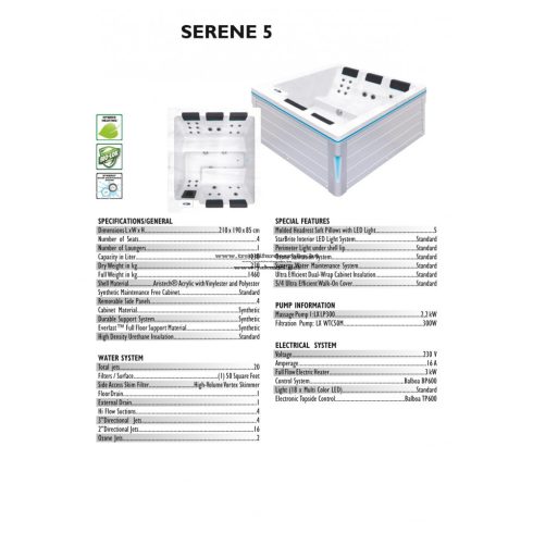 Trendi Mserene5 jakuzzi 210x190x85 cm++