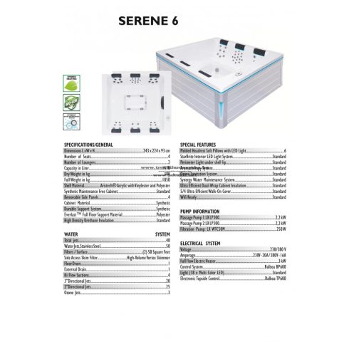 Trendi Mserene6 jakuzzi 243x224x93 cm++